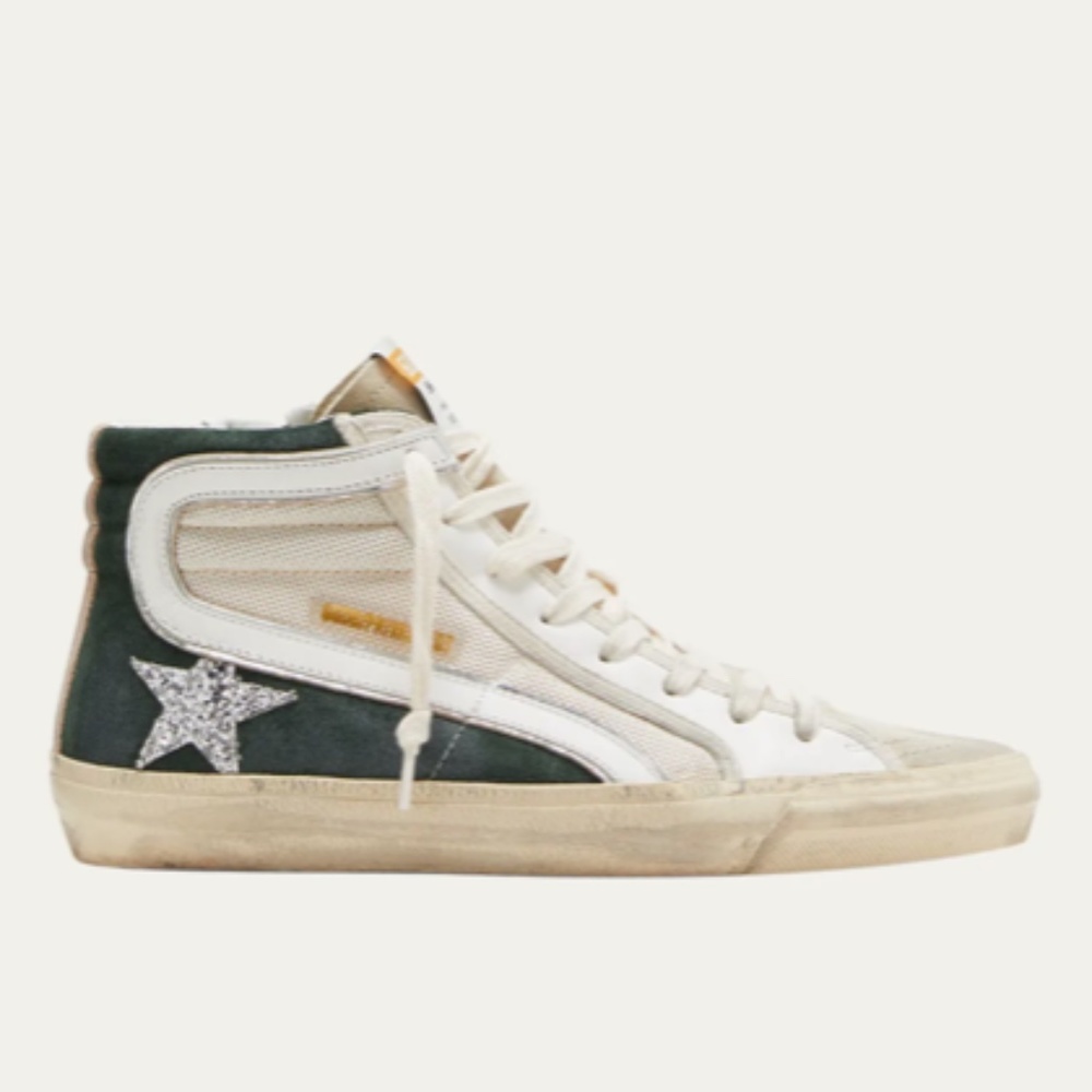 Golden Goose Women's Slide High-Top Glitter Leather Sneakers 4975 - Retail $685
